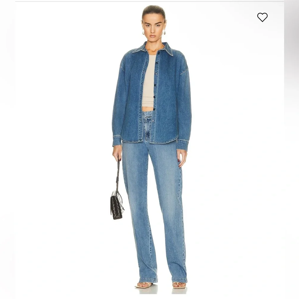 Enza Costa New without tags Denim oversized shirt in Midwash Size 0 = Size XS/S - Picture 5 of 13